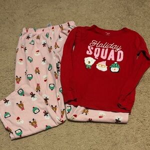 Carter's Holiday Squad Pajama Set - Red and Pink